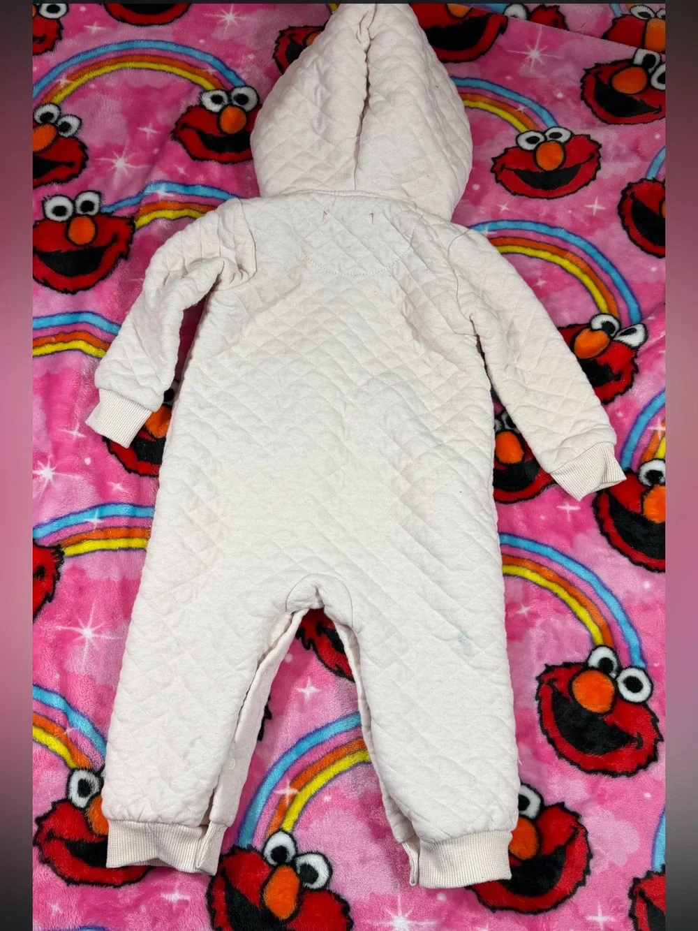 Seven For All Mankind Baby Quilted Hooded Pram Suit Sherpa Lined Pink 12M